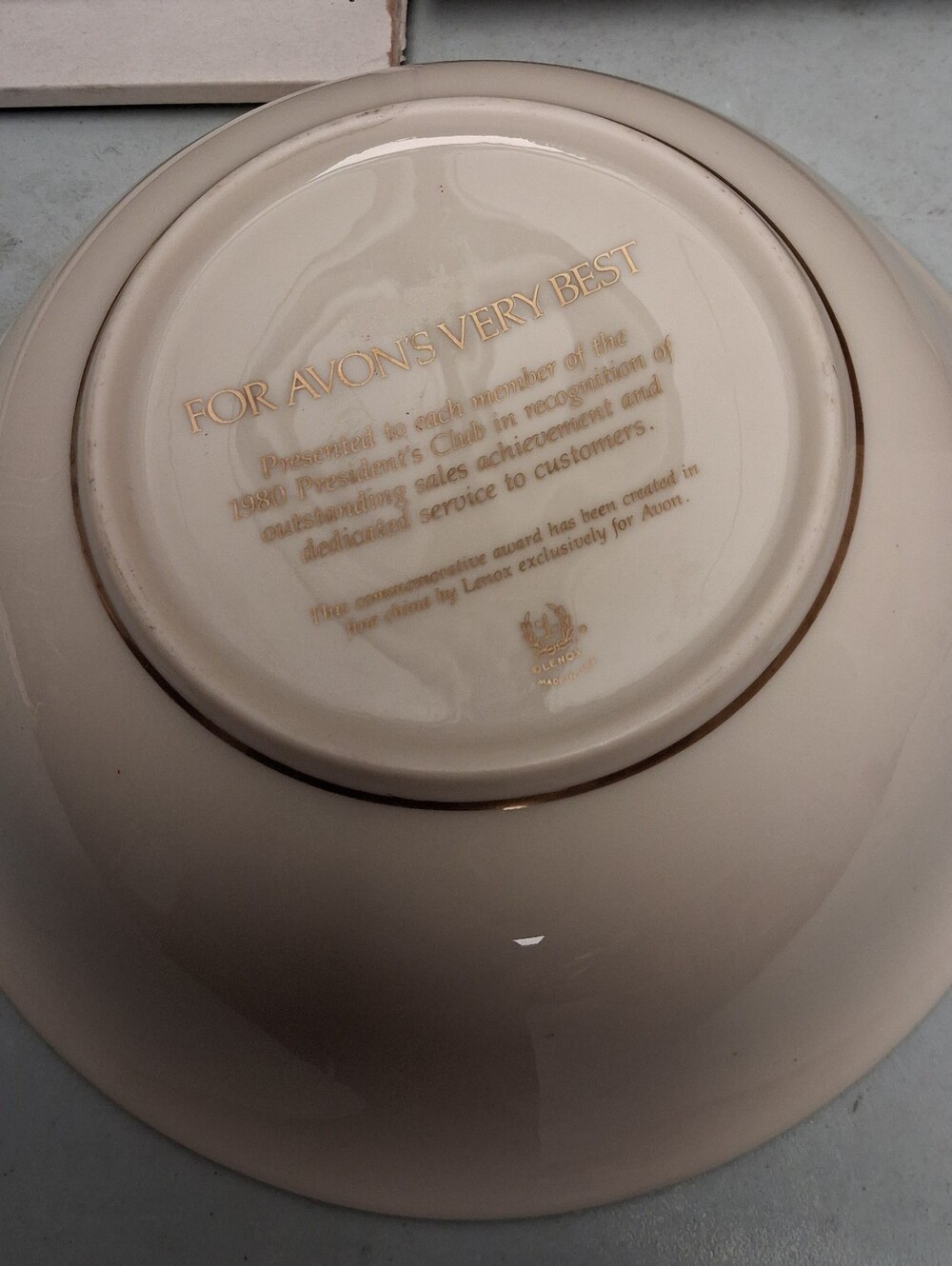Lenox fine china bowl created exclusively for Avon.